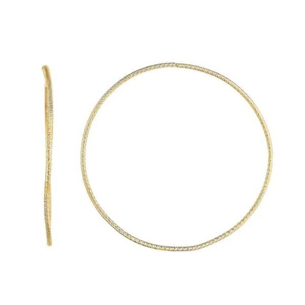 14kt Yellow Gold Diamond Cut Hoops