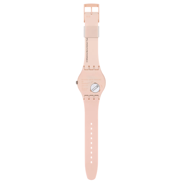 SWATCH BARNS-GRAHAM'S ORANGE AND RED ON PINK