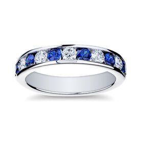 AMERICAN JEWELRY AJ1008SPW - 18kw .69 Sapph .42 Dia Band