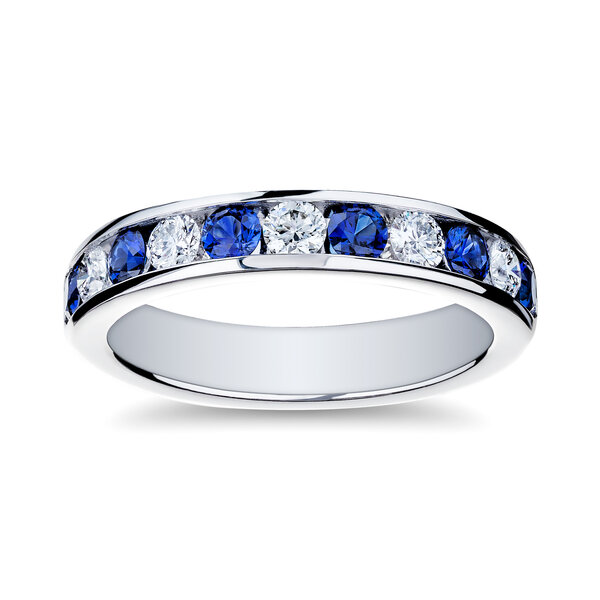 AMERICAN JEWELRY AJ1008SPW - 18kw .69 Sapph .42 Dia Band