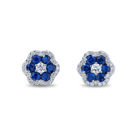 AMERICAN JEWELRY 3ES0111SPEPW - 18kw 1.14 Sapph .42 Dia Earrings