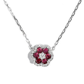 AMERICAN JEWELRY 3ES0111RBPDW - 18kw .67 Ruby .21 Dia Pendant
