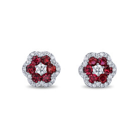 AMERICAN JEWELRY 3ES0111RBEPW - 18kw 1.14 Ruby .42 Dia Earrings