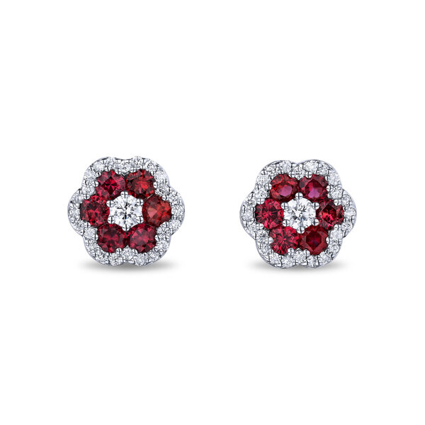 AMERICAN JEWELRY 3ES0111RBEPW - 18kw 1.14 Ruby .42 Dia Earrings