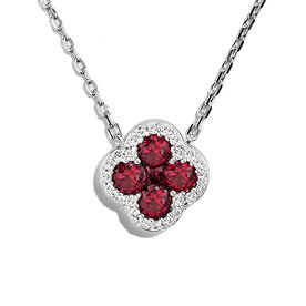 AMERICAN JEWELRY 3ES0109RBPDW - 18kw 1.20 Ruby .31 Dia Pendant