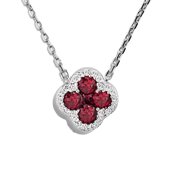AMERICAN JEWELRY 3ES0109RBPDW - 18kw 1.20 Ruby .31 Dia Pendant