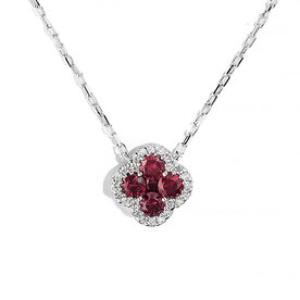 AMERICAN JEWELRY 3ES0108RBPDW - 18kw .68 Ruby .12 Dia Pendant