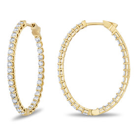 AMERICAN JEWELRY 3EHO12505Y - 18ky Oval 3.36 Dia Hoops