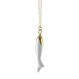 MONICA RICH KOSANN 18kt Yellow Gold  "Perseverance" White Ceramic Fish