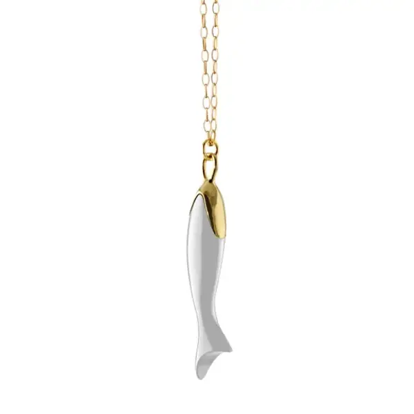 MONICA RICH KOSANN 18kt Yellow Gold  "Perseverance" White Ceramic Fish