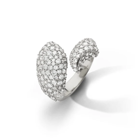 MONICA RICH KOSANN Stirling Silver "Perseverance" Fish Pave Sapphire Ring