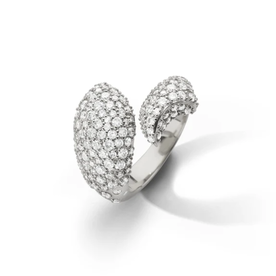 MONICA RICH KOSANN Stirling Silver "Perseverance" Fish Pave Sapphire Ring