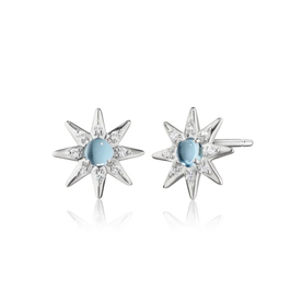 MONICA RICH KOSANN Stirling Silver Blue Topaz & Sapphire Star Stud Earrings