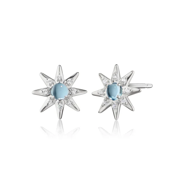 MONICA RICH KOSANN 45125 - SS Blue Topaz & Sapphire Star Stud Earrings