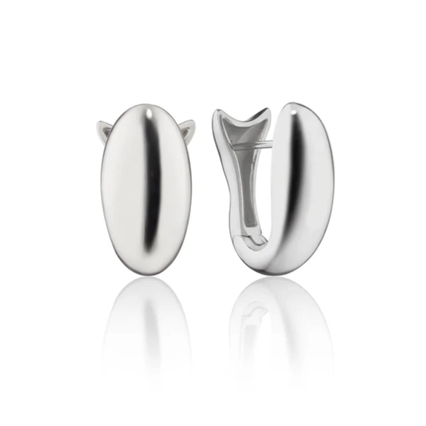 MONICA RICH KOSANN Stirling Silver Large Perseverance Sculptural Fish Huggie Earrings