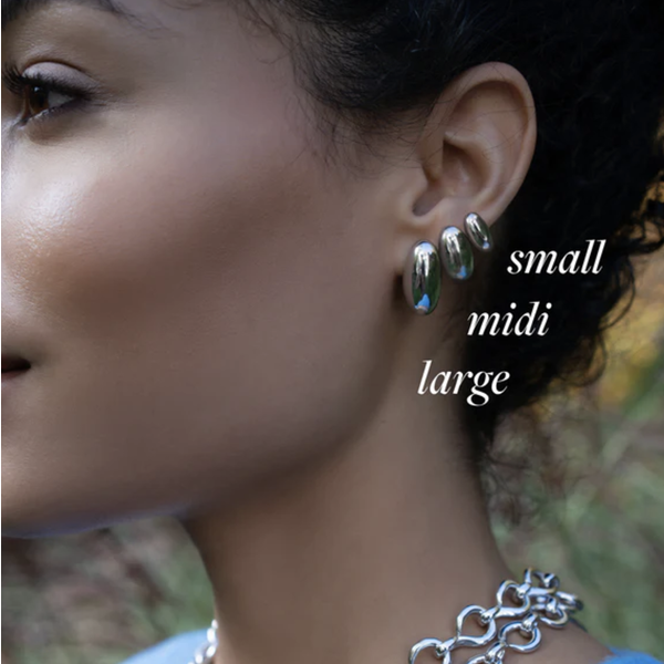 MONICA RICH KOSANN Stirling Silver Large Perseverance Sculptural Fish Huggie Earrings