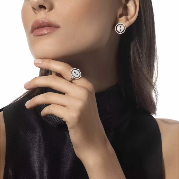 MESSIKA 18kt White Gold Lucky Move Stud Earrings MESSIKA 18kt White Gold Lucky Move Stud Earrings