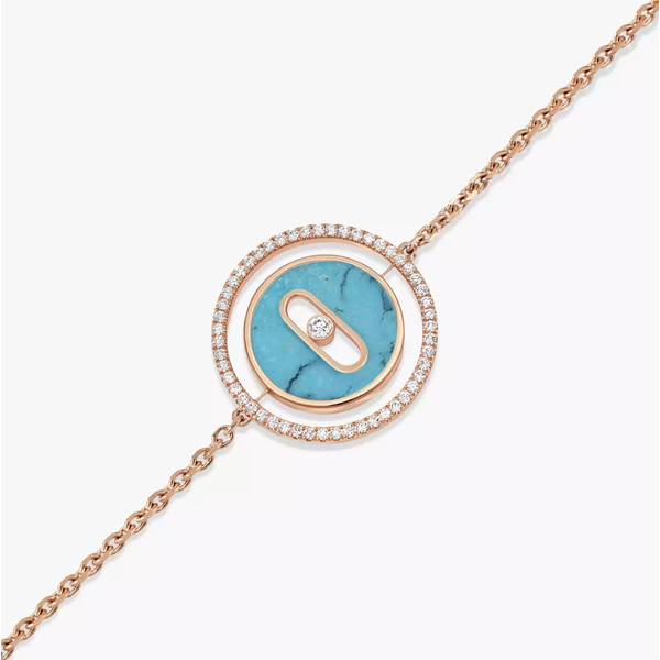 MESSIKA 18kt Rose Gold Diamond & Turqoise Lucky Move Bracelet