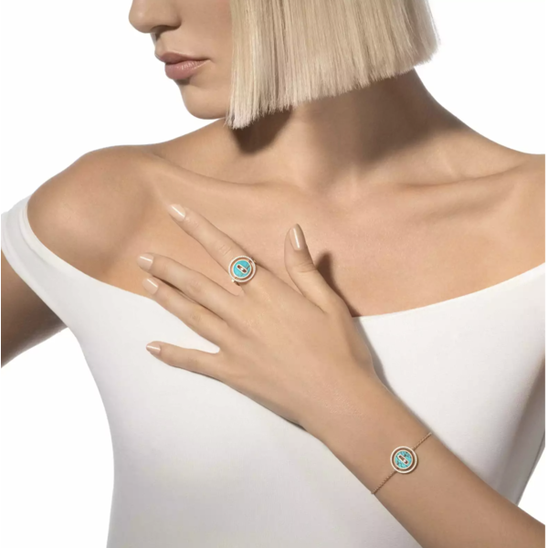 MESSIKA 18kt Rose Gold Diamond & Turqoise Lucky Move Bracelet