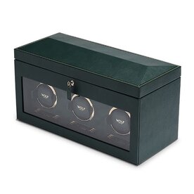 WOLF DESIGNS British Racing Triple Watch Winder with Storage