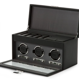 WOLF DESIGNS Triple Watch Winder with Storage