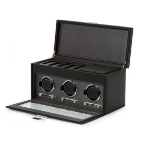 WOLF DESIGNS Triple Watch Winder with Storage