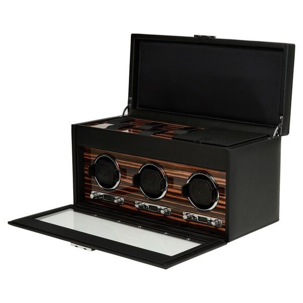 WOLF DESIGNS Roadster Triple Watch Winder with Storage