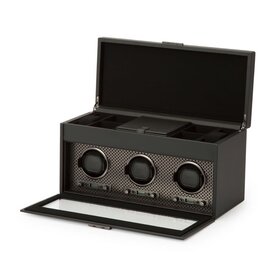 WOLF DESIGNS Axis Triple Watch Winder With Storage