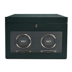 WOLF DESIGNS British Racing Double Watch Winder with Storage