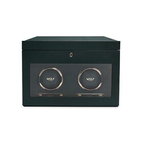 WOLF DESIGNS British Racing Double Watch Winder with Storage