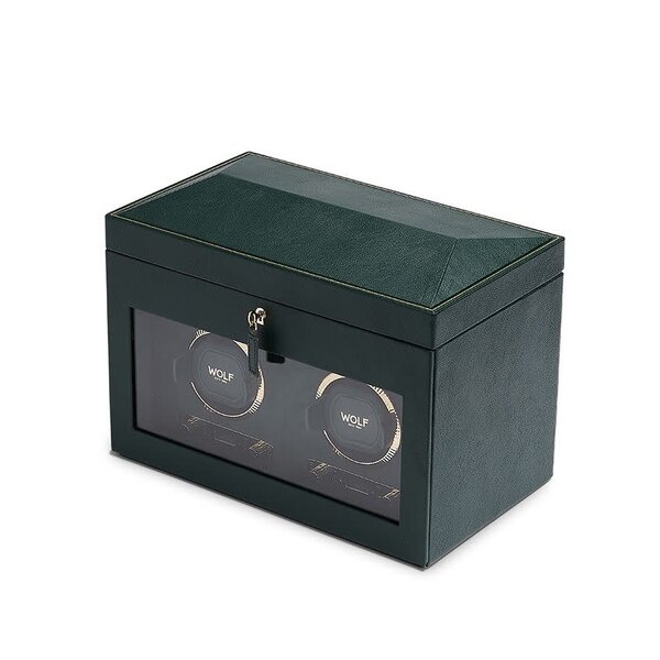 WOLF DESIGNS British Racing Double Watch Winder with Storage