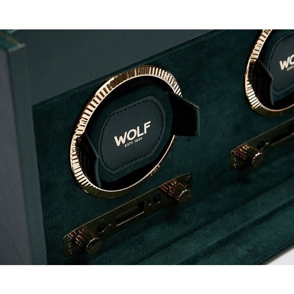 WOLF DESIGNS British Racing Double Watch Winder with Storage
