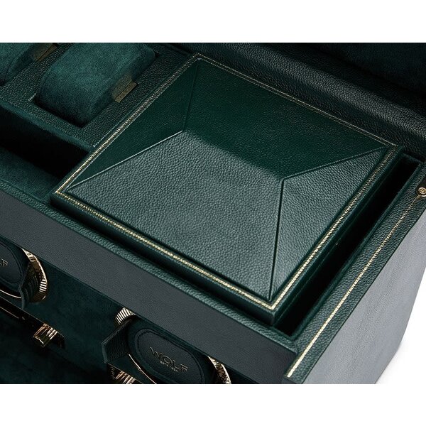WOLF DESIGNS British Racing Double Watch Winder with Storage