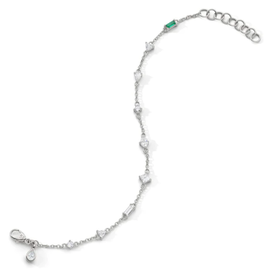 MONICA RICH KOSANN Fancy Cut Staggered Rock Crystal Tennis Bracelet In Sterling Silver