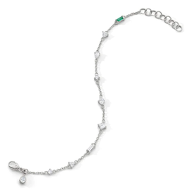 MONICA RICH KOSANN Fancy Cut Staggered Rock Crystal Tennis Bracelet In Sterling Silver