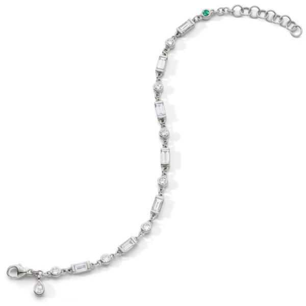 MONICA RICH KOSANN Baguette & Round Sapphire Tennis Bracelet In Sterling Silver