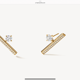 HEARTS ON FIRE LLC 18kt Yellow Gold .80 Diamond Floating Barre Climber Earrings