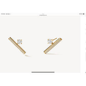 HEARTS ON FIRE LLC 18kt Yellow Gold .80 Diamond Floating Barre Climber Earrings