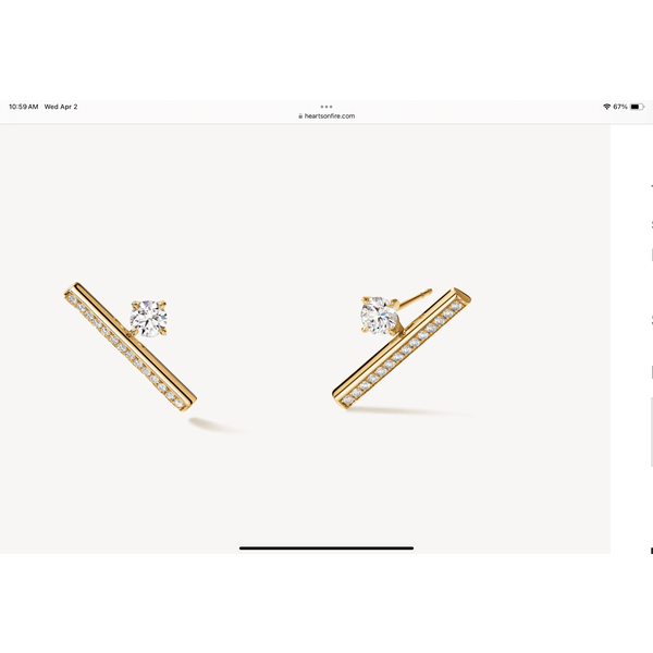 HEARTS ON FIRE LLC 18kt Yellow Gold .80 Diamond Floating Barre Climber Earrings