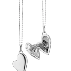 MONICA RICH KOSANN Petite Slim Sterling Silver Heart Locket Necklace