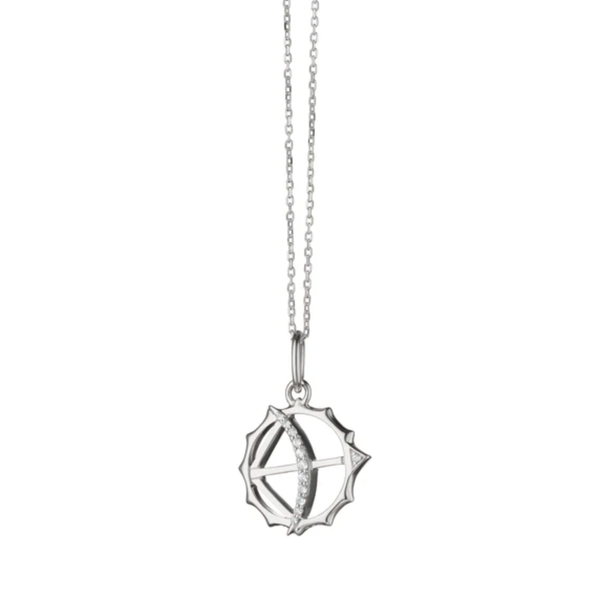 MONICA RICH KOSANN Mini "Apollo" Sterling Silver Charm with Sapphires - Strength