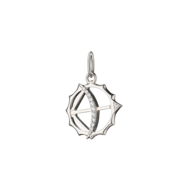 MONICA RICH KOSANN Mini "Apollo" Sterling Silver Charm with Sapphires - Strength