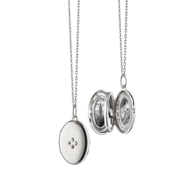 MONICA RICH KOSANN The Four Image "Midi" Locket Charm with Sapphires in Sterling Silver.