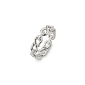 MONICA RICH KOSANN Pave Sapphire Infinity Stackable Ring in Sterling Silver & White Sapphires