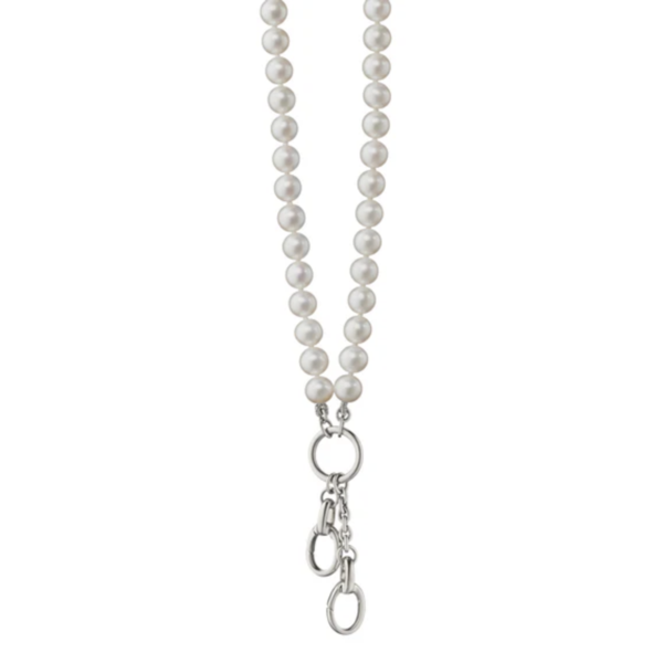 MONICA RICH KOSANN 18" "Design Your Own" Sterling Silver Pearl Charm Chain Necklace, 2 Charm Stations