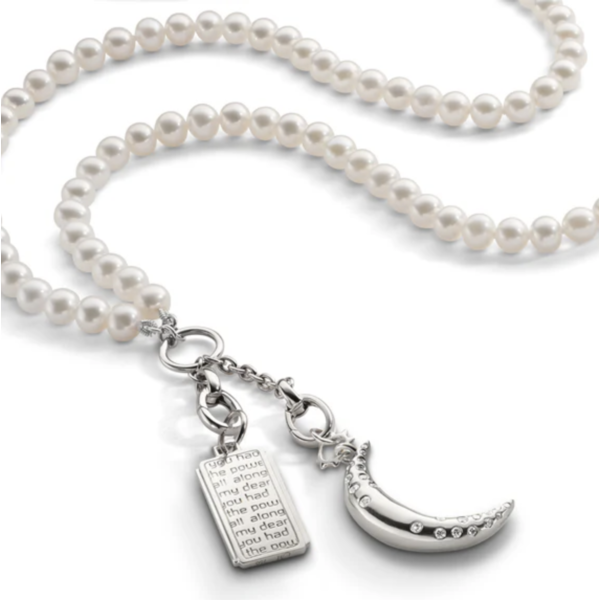 MONICA RICH KOSANN 18" "Design Your Own" Sterling Silver Pearl Charm Chain Necklace, 2 Charm Stations