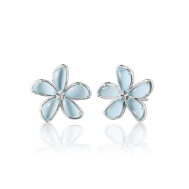 MONICA RICH KOSANN Blue Topaz Doublet Flower Stud Earrings