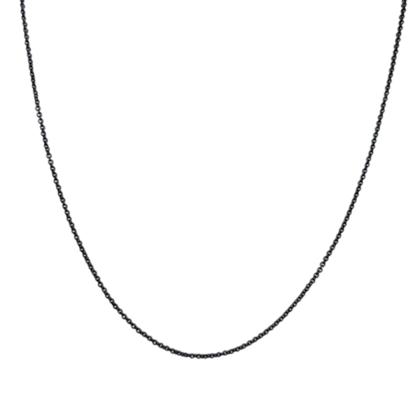 MONICA RICH KOSANN Black Steel "Charlie" Chain 32"