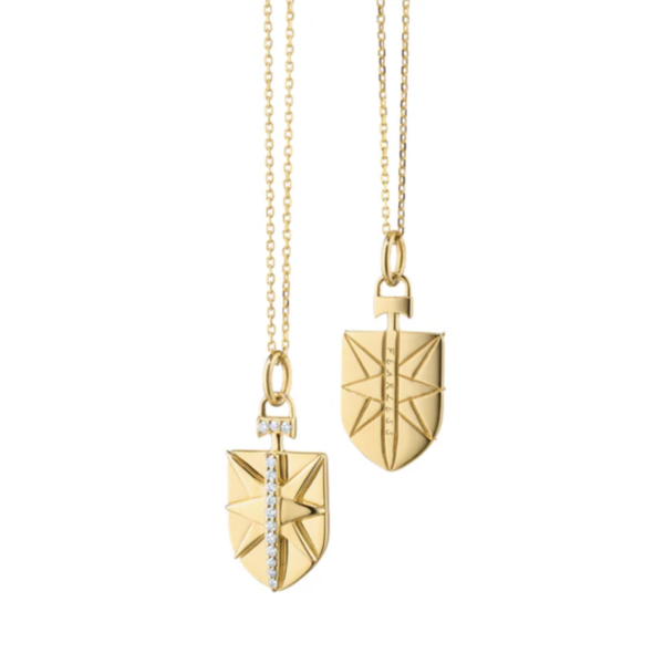 MONICA RICH KOSANN Mini Fearless Shield with Diamonds