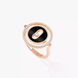 MESSIKA Lucky Move SM Onyx Pink Gold Diamond Ring
